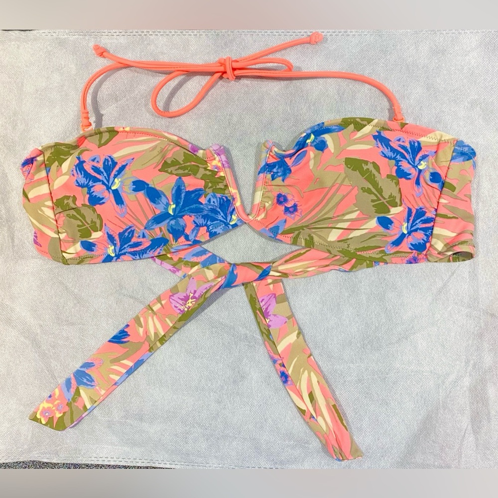 American Eagle Outfitters Floral Bandeau Style Bikini Top & Bikini Bottom - Picture 2 of 10